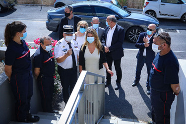 Marlene Schiappa during a visit of the Fire and Security Department in Ajaccio