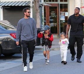 Scott Disick and his children Mason and Penelope hit a Calabasas frozen yogurt shop for a refreshing treat