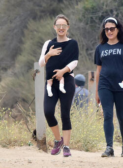 Natalie Portman hiking with infant daughter Amalia