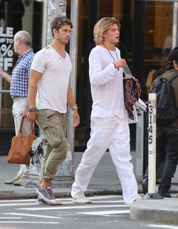 Jordan Barrett and Friend Shopping in Soho