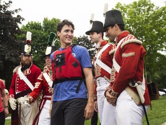 Prime Minister Justin Trudeau kayaks on the Niagara River