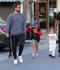 Scott Disick and his children Mason and Penelope hit a Calabasas frozen yogurt shop for a refreshing treat