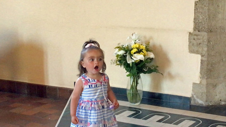 TODDLER HEARS ECHO FIRST TIME