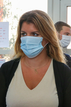 Marlene Schiappa during a visit of the Fire and Security Department in Ajaccio