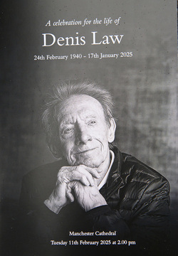 The funeral of late Manchester United and Scotland footballer Denis Law