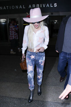 Lady Gaga pictured at LAX