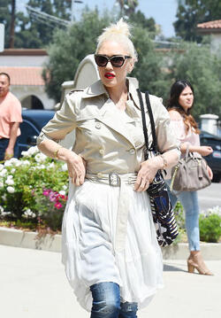 Gwen Stefani Fashionable At Sunday Services With The Boys