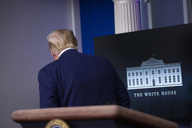 President Donald Trump Removed from Briefing Room by Secret Service President Donald Trump Removed from Briefing Room by Secret Service