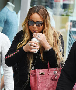 Mariah Carey sipping on drink in LA
