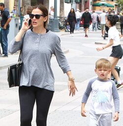 Jennifer Garner and son Samuel out to a movie and the Apple Store