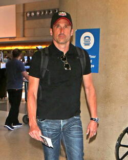 Patrick Dempsey In A Rush To Catch His Flight At LAX