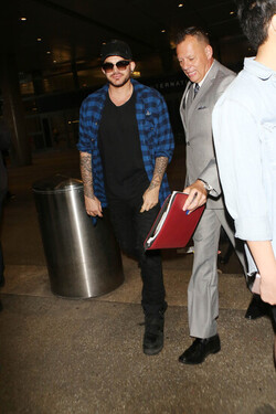 Adam Lambert Casual At LAX Before Summer Tour