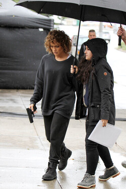 Jennifer Lopez and Ray Liotta Film Shades Of Blue in the Rain Jennifer Lopez and Ray Liotta Film Shades Of Blue in the Rain