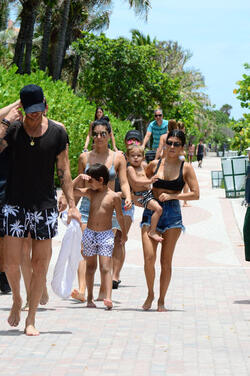 Kourtney Kardashian seen out and about at the beach wearing a bikini on June 11 2017 in Miami Florida.