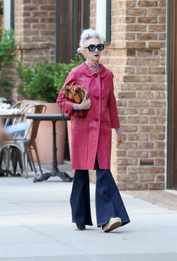 Linda Rodin out for a walk