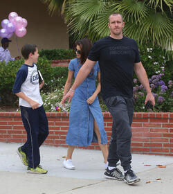 Selena Gomez Greeted by a fan While out With Bodyguard