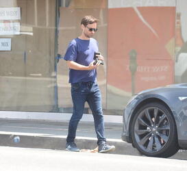 Tobey Maguire was spotted while out and about with a friend in West Hollywood