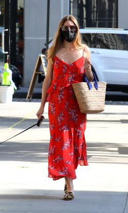Olivia Palermo Takes her Dog Mr Butler out for a Walk