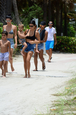 Kourtney Kardashian seen out and about at the beach wearing a bikini on June 11 2017 in Miami Florida.