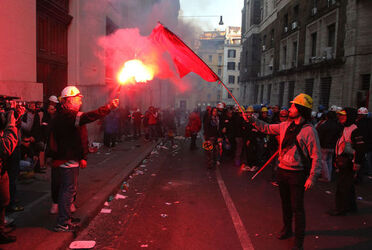 MANIFESTAZIONE LAVORATORI ALCOA MANIFESTAZIONE LAVORATORI ALCOA