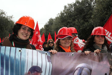 MANIFESTAZIONE EDILI CGIL CISL UIL