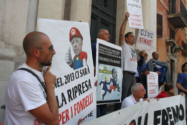 MANIFESTAZIONE LAVORATORI IRIBUS A PALAZZO CHIGI