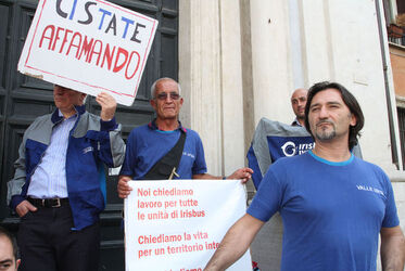 MANIFESTAZIONE LAVORATORI IRIBUS A PALAZZO CHIGI