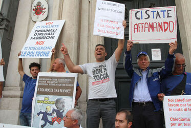 MANIFESTAZIONE LAVORATORI IRIBUS A PALAZZO CHIGI