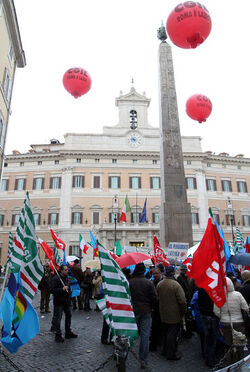 MONTECITORIO CGIL CISL UIL CONTRO FINANZIARIA