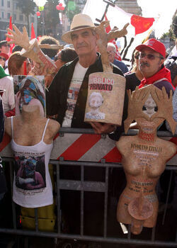 PROTESTA CGIL CONTRO GOVERNO BERLUSCONI