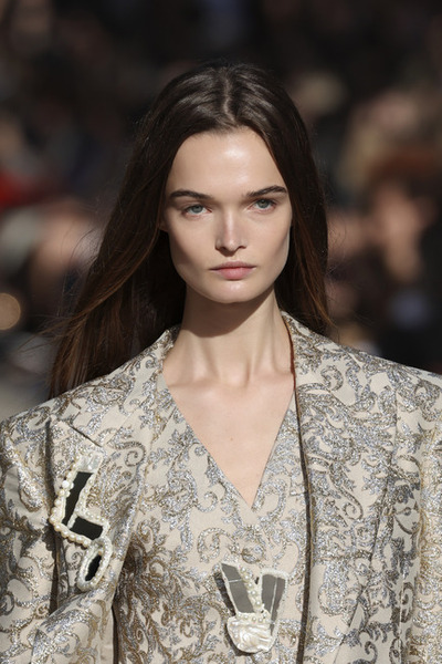 Model Elise Agee walks on the runway during the Louis Vuitton