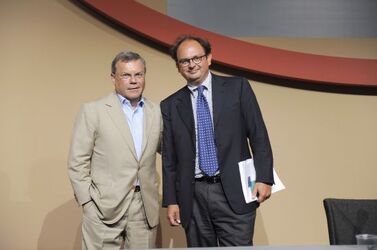 Rimini 27 august 2008 Meeting FERPI in the picture Martin Sorrell Ceo di WPP and Gianluca Comin president of FERPI and ENEL foreign director