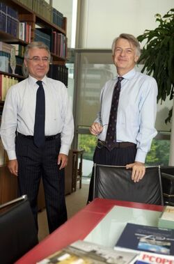 MILANO 30th September 2008 In the picture Alfonso Dell Erario Communication Director Coordination Marketing and Editorial Enterprise Gruppo 24 ORE with Ferruccio De Bortoli Responsible Director Il Sole 24 ORE Foto by ©RenatoFranceschin StudioFranceschin G