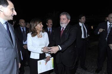 Roma 11th November 2008 Italy Brazil Business Forum. In the picture Luiz Inacio Lula da Silva President of the Republic of Brazil Emma Marcegaglia President Confindustria photo by&copy;RenatoFranceschin
