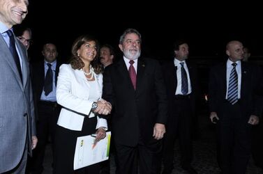 Roma 11th November 2008 Italy Brazil Business Forum. In the picture Luiz Inacio Lula da Silva President of the Republic of Brazil Emma Marcegaglia President Confindustria photo by&copy;RenatoFranceschin
