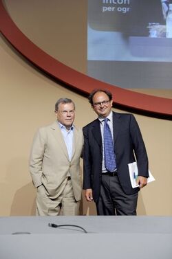 Rimini 27 august 2008 Meeting FERPI in the picture Martin Sorrell Ceo di WPP and Gianluca Comin president of FERPI and ENEL foreign director