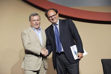 Rimini 27 august 2008 Meeting FERPI in the picture Martin Sorrell Ceo di WPP and Gianluca Comin president of FERPI and ENEL foreign director