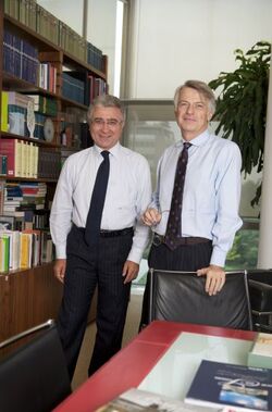 MILANO 30th September 2008 In the picture Alfonso Dell Erario Communication Director Coordination Marketing and Editorial Enterprise Gruppo 24 ORE with Ferruccio De Bortoli Responsible Director Il Sole 24 ORE Foto by &copy;RenatoFranceschin StudioFranceschin G