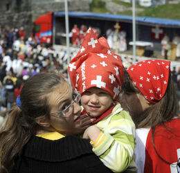 Passo del San Gottardo Santa Messa per la Festa Nazionale primo di agosto