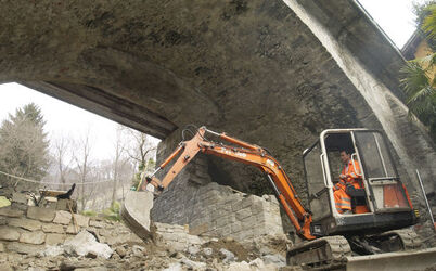 Gordola ponte asciutto lavori rifacimento