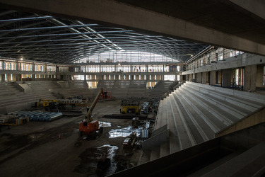 Ambri cantiere nuova pista di ghiaccio Gottardo Arena 