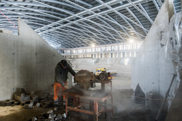 Ambri cantiere nuova pista di ghiaccio Gottardo Arena 