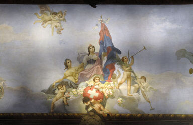 Bellinzona affresco sul soffitto dell aula Gran Consiglio