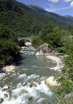 Valle di Blenio fiume Brenno Mondiali Pesca 2001