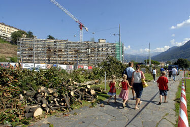 Lugano taglio alberi sul lungolago