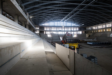 Ambri cantiere nuova pista di ghiaccio Gottardo Arena 