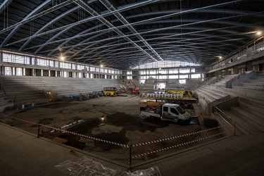 Ambri cantiere nuova pista di ghiaccio Gottardo Arena 