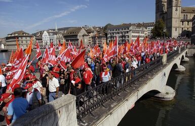 Zurigo manifestazione UNIA OCST