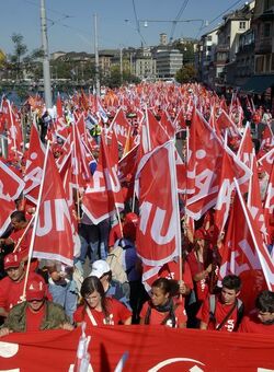 Zurigo manifestazione sindacale UNIA OCST