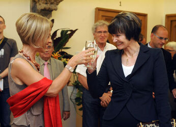 Locarno 64&deg; Festival del Film di Locarno incontro del Municipio con Micheline Calmy Rey